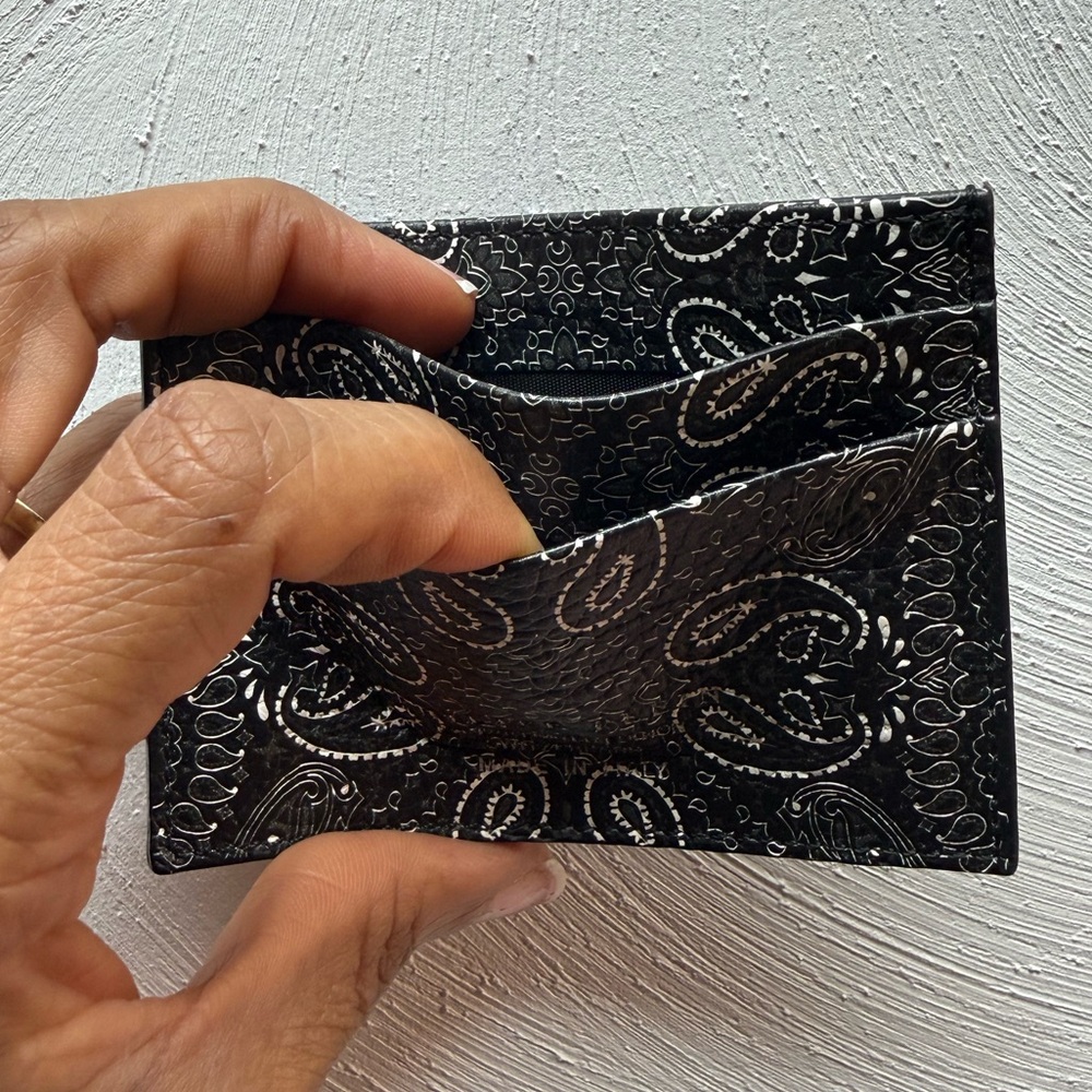 BNWT Philipp Plein Black & White Paisley Leather Credit Cards Holder / Wallet - Picture 8 of 16